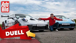Porsche 911 T und GT3 RS (2023) | Welcher Porsche macht mehr Spaß? | Duell mit Dennis Petermann