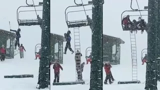 Watch | Thrilling video of boy hanging from a ski lift in Utah