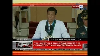 QRT: Talumpati ni Pangulong Duterte sa Change of Command Ceremony sa AFP