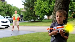 Nerf Blaster Battle:  Glowing Darts