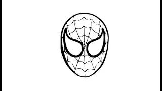 How to draw spiderman face mask drawing step by step