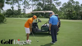 Rickie Fowler on How To Hit a Pitch Shot Through A Golf Cart | Chipping Tips | Golf Digest