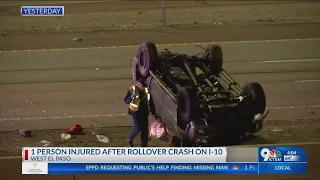 1 person injured after rollover crash on I-10 West Saturday night
