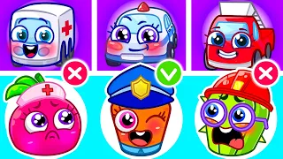 Where Is My Siren Song 🚨🚑 Police Car, Fire Truck & Ambulance😨IIVocaVoca🥑 Kids Songs & Nursery Rhymes