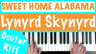 How to play SWEET HOME ALABAMA - Lynyrd Skynyrd Guitar Riff Piano Tutorial