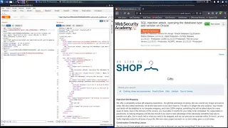 SQL injection attack, querying the database type and version on Oracle (Video solution, Audio)