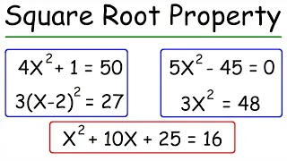 How To Solve Quadratic Equations Using The Square Root Property | Algebra