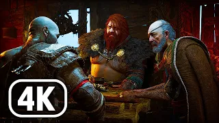 Kratos Meets Thor & Odin for the First Time Scene (4K Ultra HD) | God of War Ragnarok (PS5)