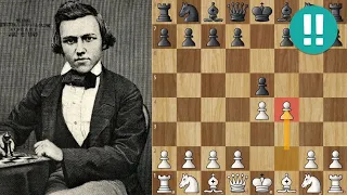 WHEN MORPHY PLAYS THE KING'S GAMBIT, YOU RUN || PAUL MORPHY VS LORD CREMORNE || BLINDFOLD SIMUL 1859