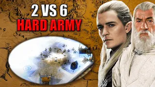 2 Players VS 6 Hard AI | Heroes and Powers Only! | Battle for Middle Earth 1