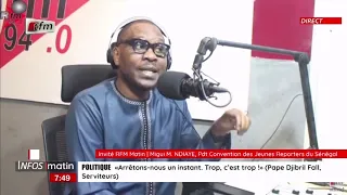 L'invité RFM matin: Migui M. Ndiaye, Pdt convention des jeunes Repoters du Sénégal