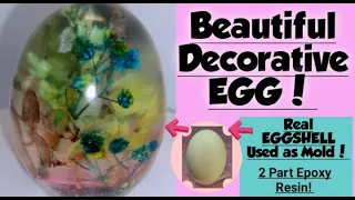 Beautiful Decorative Egg! Real EGGSHELL Used as a Mold! 2 Part Epoxy Resin! @MonettMcHazlettErmis