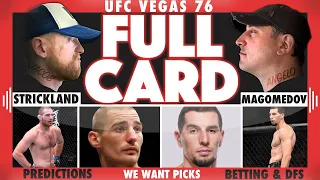 UFC Vegas 76: Strickland vs. Magomedov FULL CARD Predictions, Bets and DFS