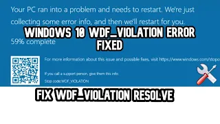 FIXED WDF_VIOLATION FIXED blue screen WDF_VIOLATION issue Windows 10 REPAIR 100% (4K)