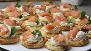 Puff Pastry Tartines with Salmon