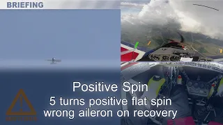 Positive Spin - 5 turns positive flat spin -- wrong aileron on recovery