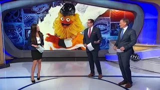 NHL Now:  E.J. and Gritty compete in a skills match at Fan Fair  Jan 28,  2019