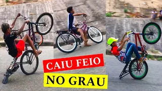 Menor caiu na rua do grau