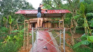 Building Farm Gate By Bamboo & Roof of the  Farm Gate With Corrugated Iron | Building My Farm