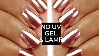 Mirror powder chrome nails with no UV gel or lamp