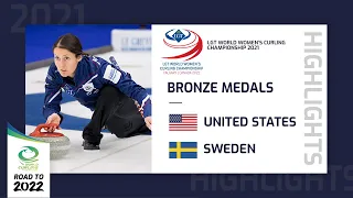 Highlights of United States v Sweden - Bronze medals - LGT World Women's Curling Championship 2021