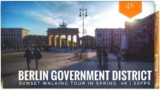 Relaxing Berlin Sunset Walk in Government District of Germany - May 2023 in 4K | 50FPS | Binaural