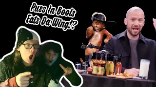 Puss In Boots On The Hot Ones? Puss in Boots Can’t Feel His Tail While Eating Spicy Wings (REACTION)