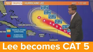 Friday morning tropical update: Lee becomes Cat 5, could grow stronger