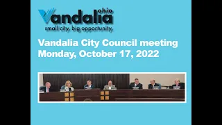 10-17-22 - October 17, 2022 - Vandalia City Council Meeting