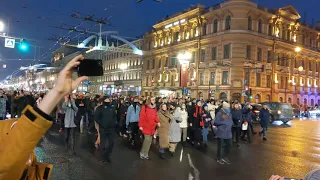 Акция протеста на Невском проспекте в Санкт-Петербурге - 23.01.2021