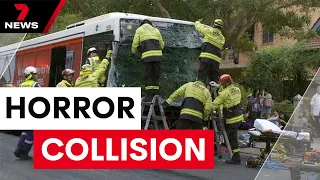 Car and two buses collide in Sydney leaving several people in hospital | 7 News Australia