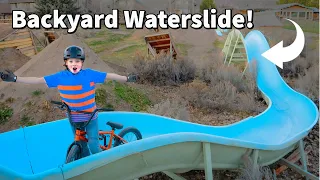 Building a Backyard Waterslide for Bikes!