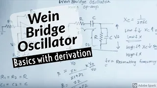 WEIN BRIDGE OSCILLATOR using op-amp | HINDI | Derivation of wein bridge oscillator with basics