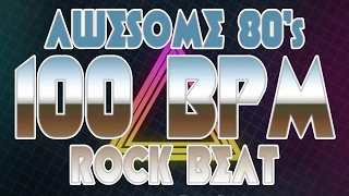 100 BPM - Awesome 80's Hard Rock Beat - 4/4 Drum Track - Metronome - Drum Beat