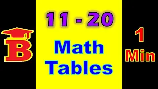 11 to 20 Math Tables
