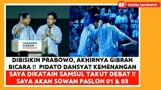 LUCU, Awalnya Nolak .. Dipaksa PRABOWO !! PIDATO Kemenangan GIBRAN di ISTORA SENAYAN