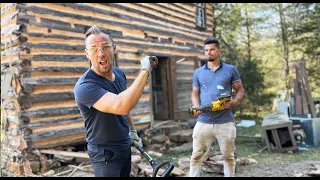 Things are Getting DANGEROUS | Rebuilding Log Cabin built in 1780 bushcraft ￼| Part 12