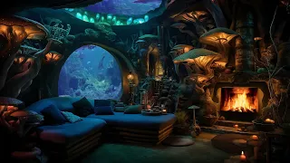 🐠Relaxing Living Room Ambience: Enchanted Aquarium & Cozy Fireplace Sounds