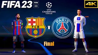 FIFA 23 | BARCELONA vs. PSG | Ft. Messi, Ronaldo, Neymar | UEFA Champions League Final | PS5 4K