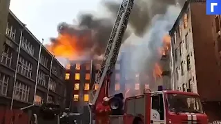 При пожаре на «Невской мануфактуре» в Петербурге пострадали два человека