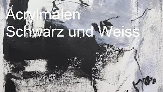 Acrylmalen - Schwarz und Weiss - einfaches Acrylbild für Anfänger - simple acrylic painting