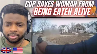 Brit Reacts To COP SAVES WOMAN FROM BEING EATEN ALIVE!