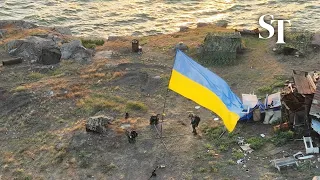 Ukraine raises a flag on symbolic Snake Island