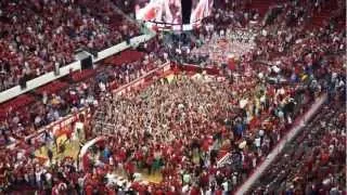 2013/1/12 NC State host Duke at PNC Center, fans rush into the court after win