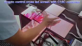 how to control cross led screen with C16C controller through HDPlayer software