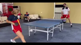 Pau Gasol Playing Ping Pong