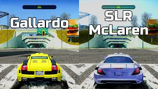 NFS Most Wanted: Lamborghini Gallardo vs Mercedes SLR McLaren - Drag Race