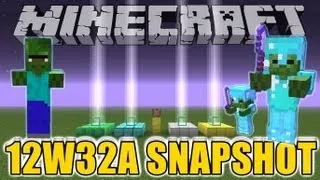 Minecraft 12W32A SNAPSHOT UPDATE  - Baby Zombie Villagers, Night Vision, New Command / Suprise Block