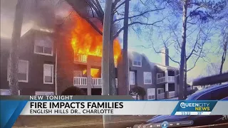 28 people displaced after 2-alarm fire rips through east Charlotte apartment