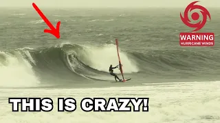 Windsurfing through Hurricane Conditions?? 😳 EPIC Windsurf Day Strong Winds and Heavy Waves 💣